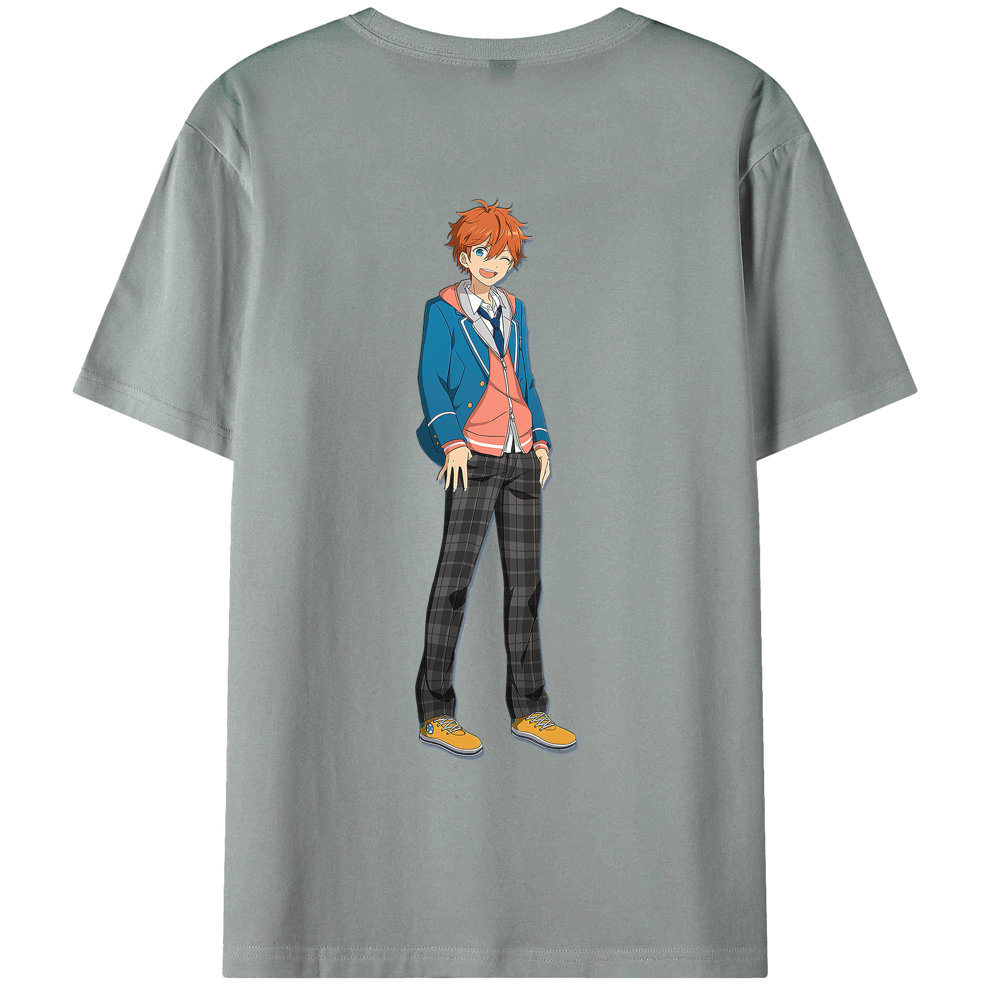 （画像用） あんさんぶるスターズ! Ensemble Stars 綿100％ メンズ半袖Tシャツ（バックプリント） 通気性